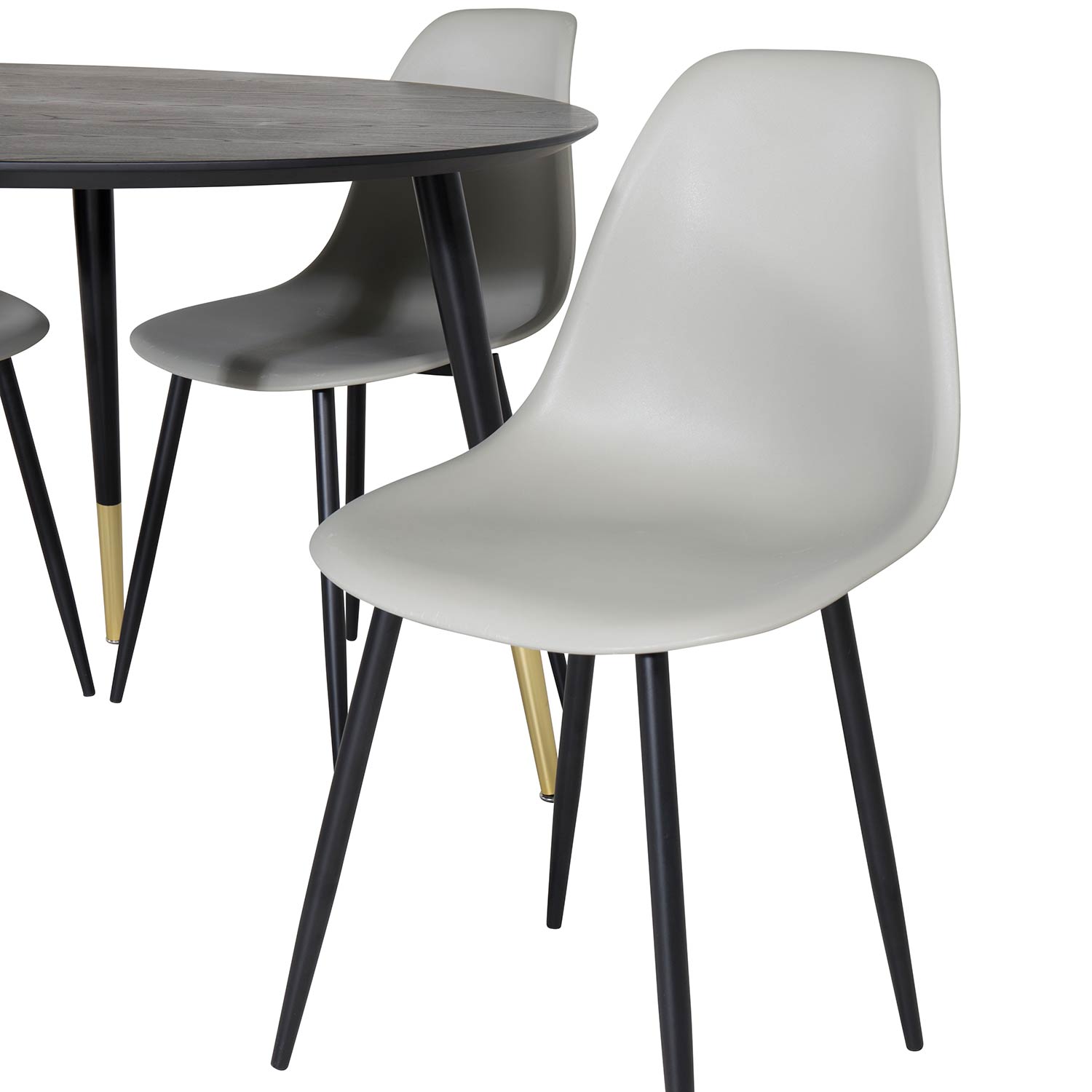 Spisegruppe Venture Home Dipp Ø115 cm med 4 Polar Plast Stoler