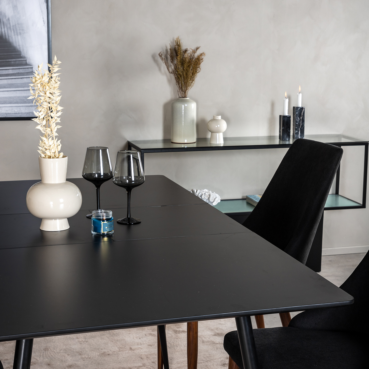 Spisegruppe Venture Home Silvia med Innleggsplate og 4 Laura Stoler