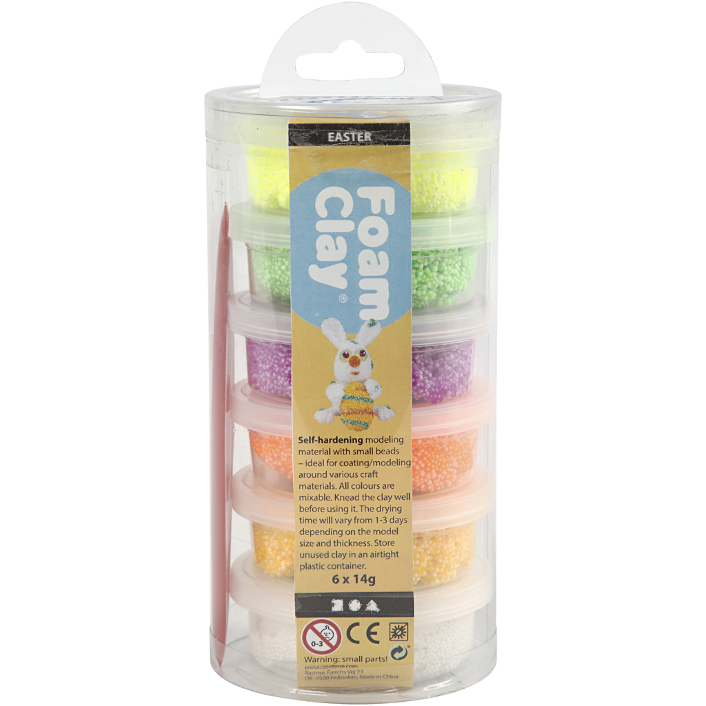 Foam Clay Creativ Company Ass Farger Neon 6x14 g/1 Pk