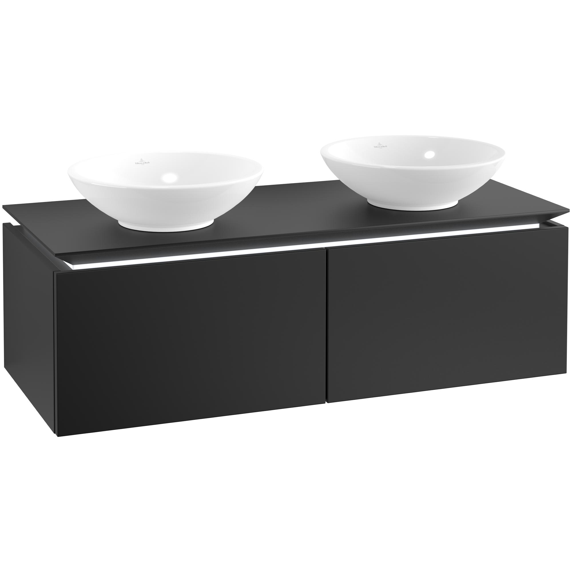 Tvättställsskåp Villeroy & Boch Legato Kompakt 1200 med 2 Lådor för Två Ytmonterade Tvättställ | badrum - badrumsmobler - tvattstallsskap-och-kommod | KakelKungen