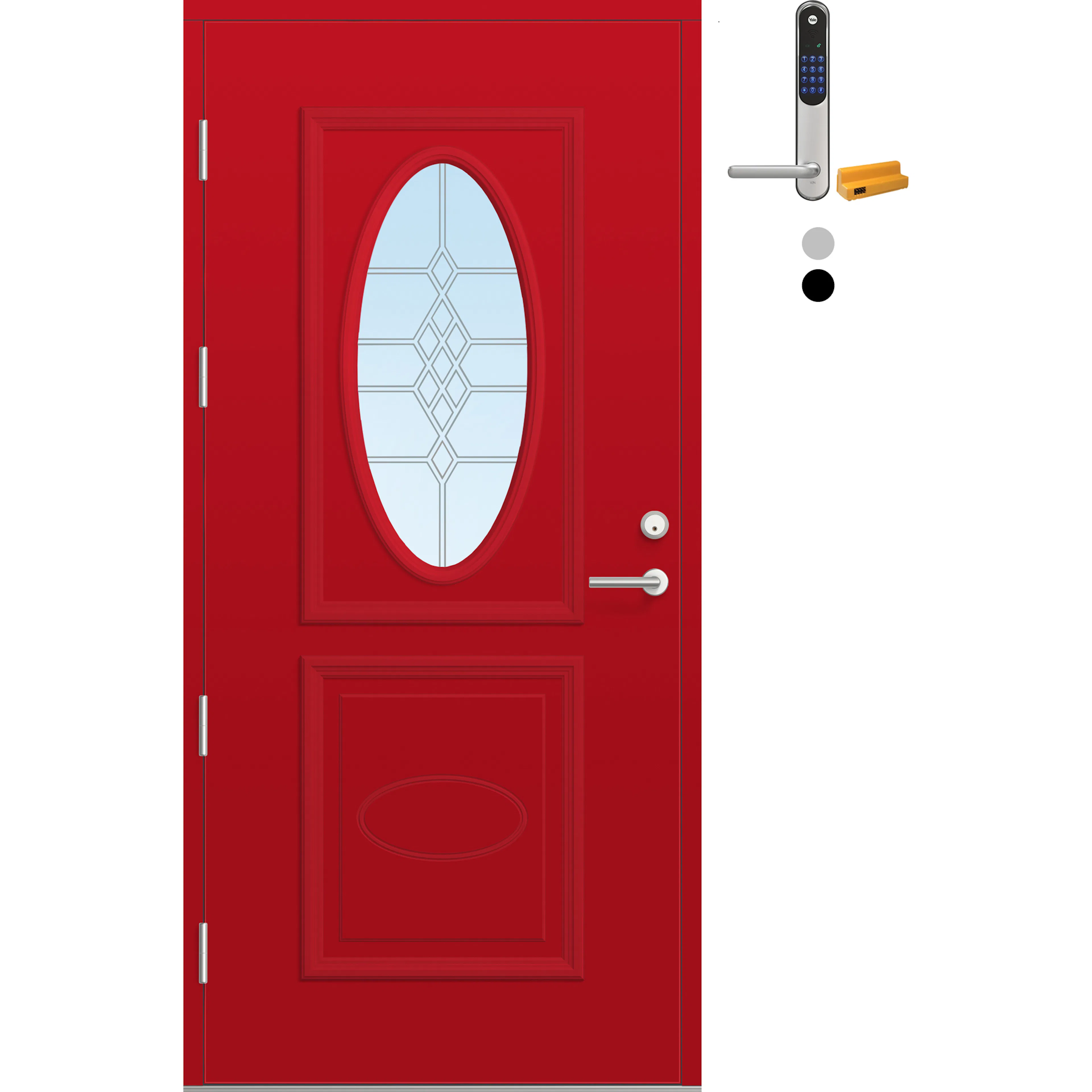 Ytterdør Bygg1 Fjord 05 Blyglass med Yale Doorman Classic Home