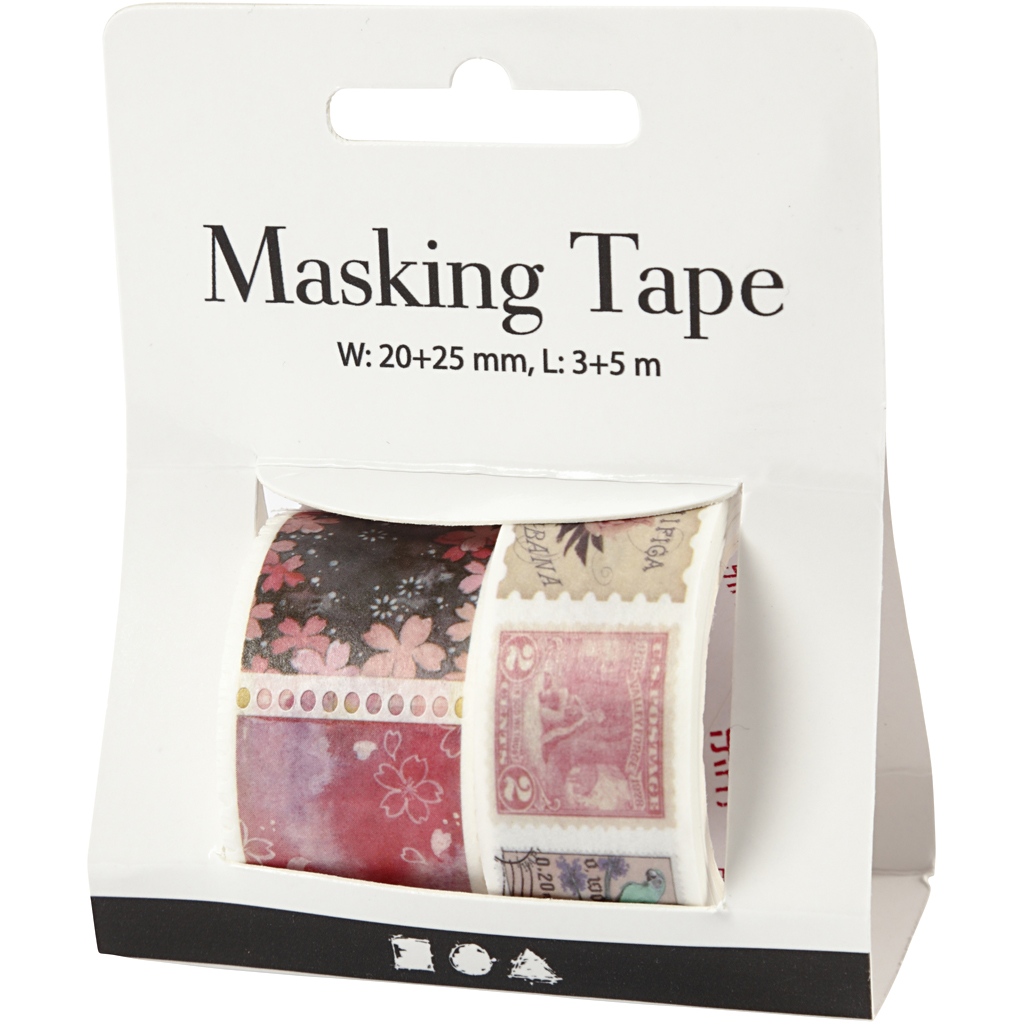 Maskeringstape Creativ Company L  3+5 m B  20+25 mm 2 Ruller/1 Pk