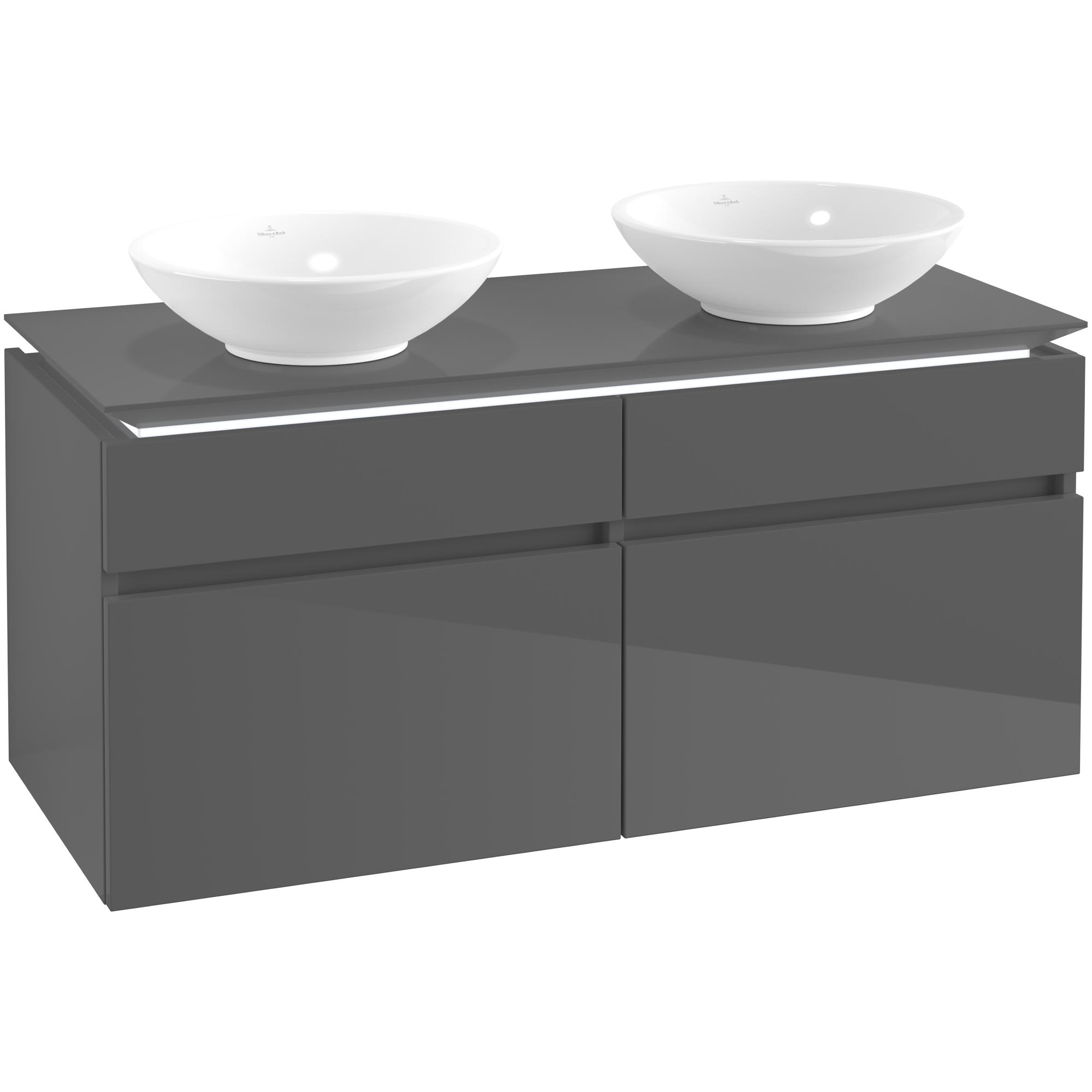 Tvättställsskåp Villeroy & Boch Legato 1200 med 4 Lådor för Två Ytmonterade Tvättställ | badrum - badrumsmobler - tvattstallsskap-och-kommod | KakelKungen