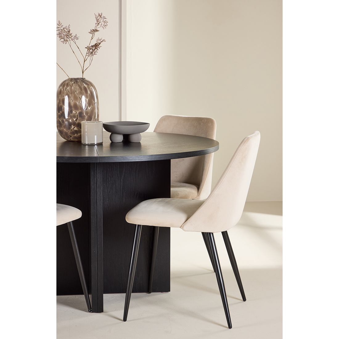 Spisegruppe Venture Home Strada Ø120 cm med 4st Night Spisestoler
