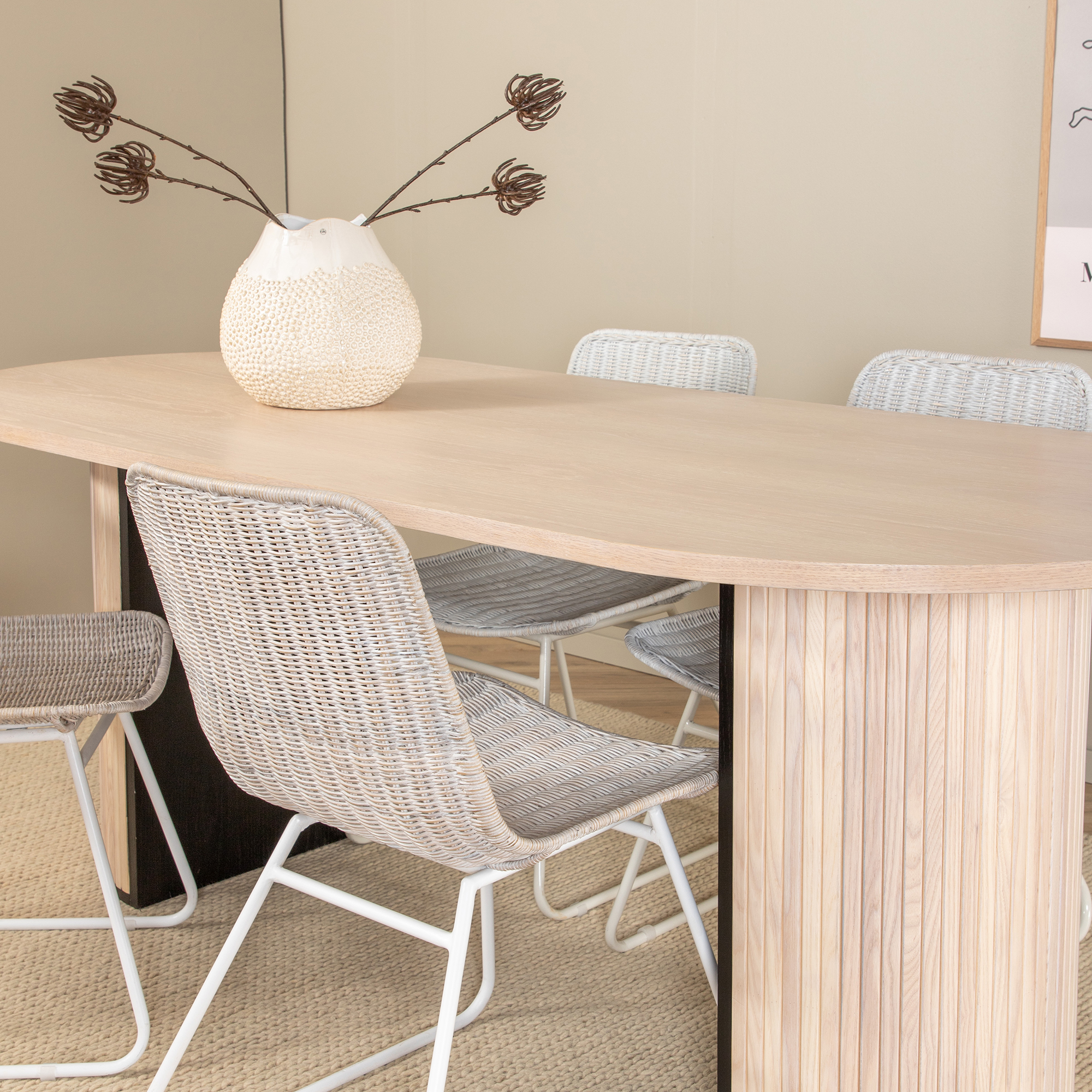 Spisegruppe Venture Home Bianca Benhvit med 4 Cornelia Stoler