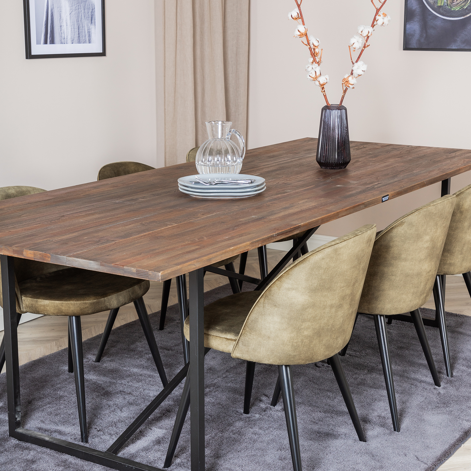 Spisegruppe Venture Home Peo med 6 Valentina Stoler
