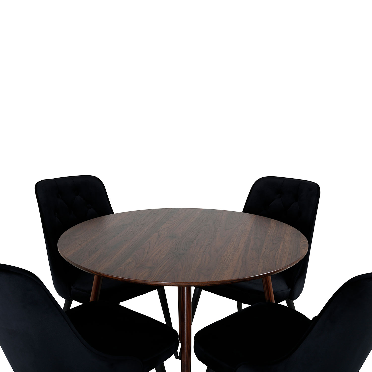 Spisegruppe Venture Home Plaza med 4 Velvet Deluxe Stoler