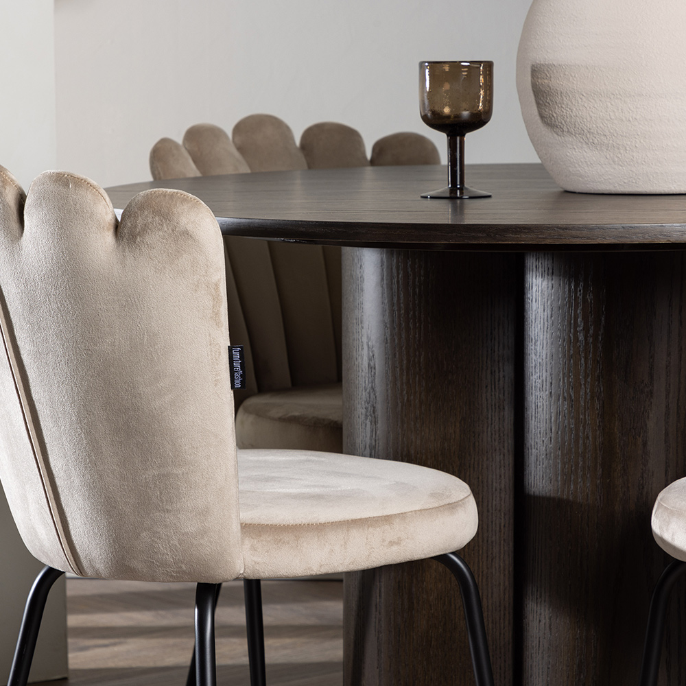 Spisegruppe Venture Home Olivia Ø 110 cm med 4 Limhamn Stoler