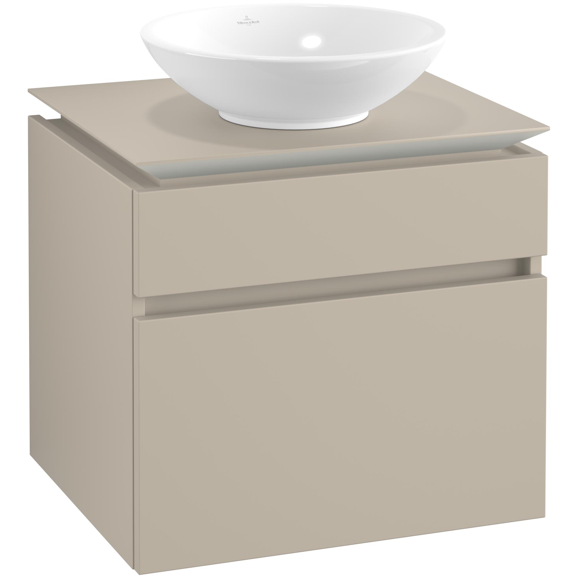 Tvättställsskåp Villeroy & Boch Legato 600 med 2 Lådor för Ytmonterat Tvättställ | badrum - badrumsmobler - tvattstallsskap-och-kommod | KakelKungen