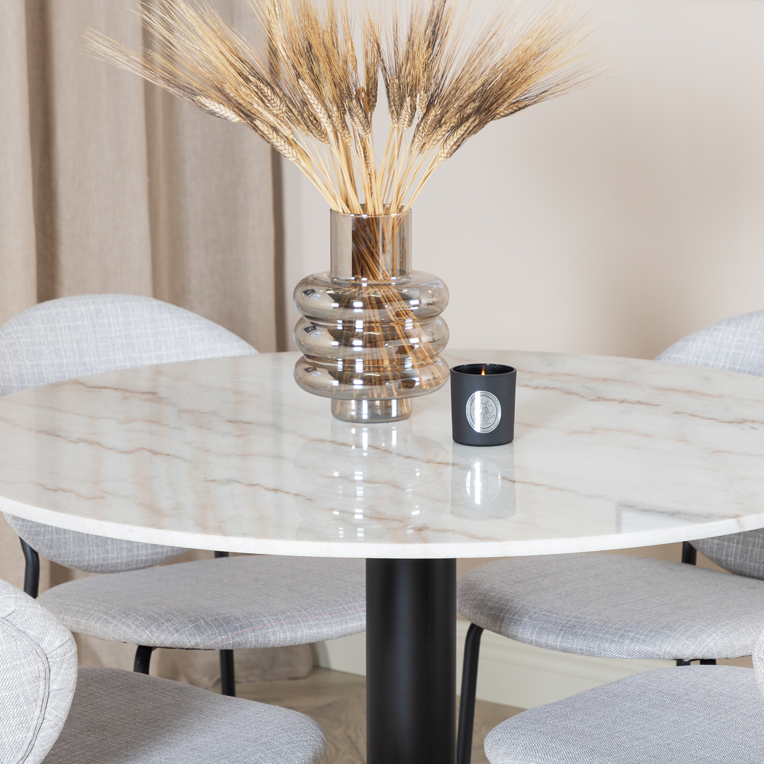 Spisegruppe Venture Home Estelle med 4 Valor Stoler Polyester