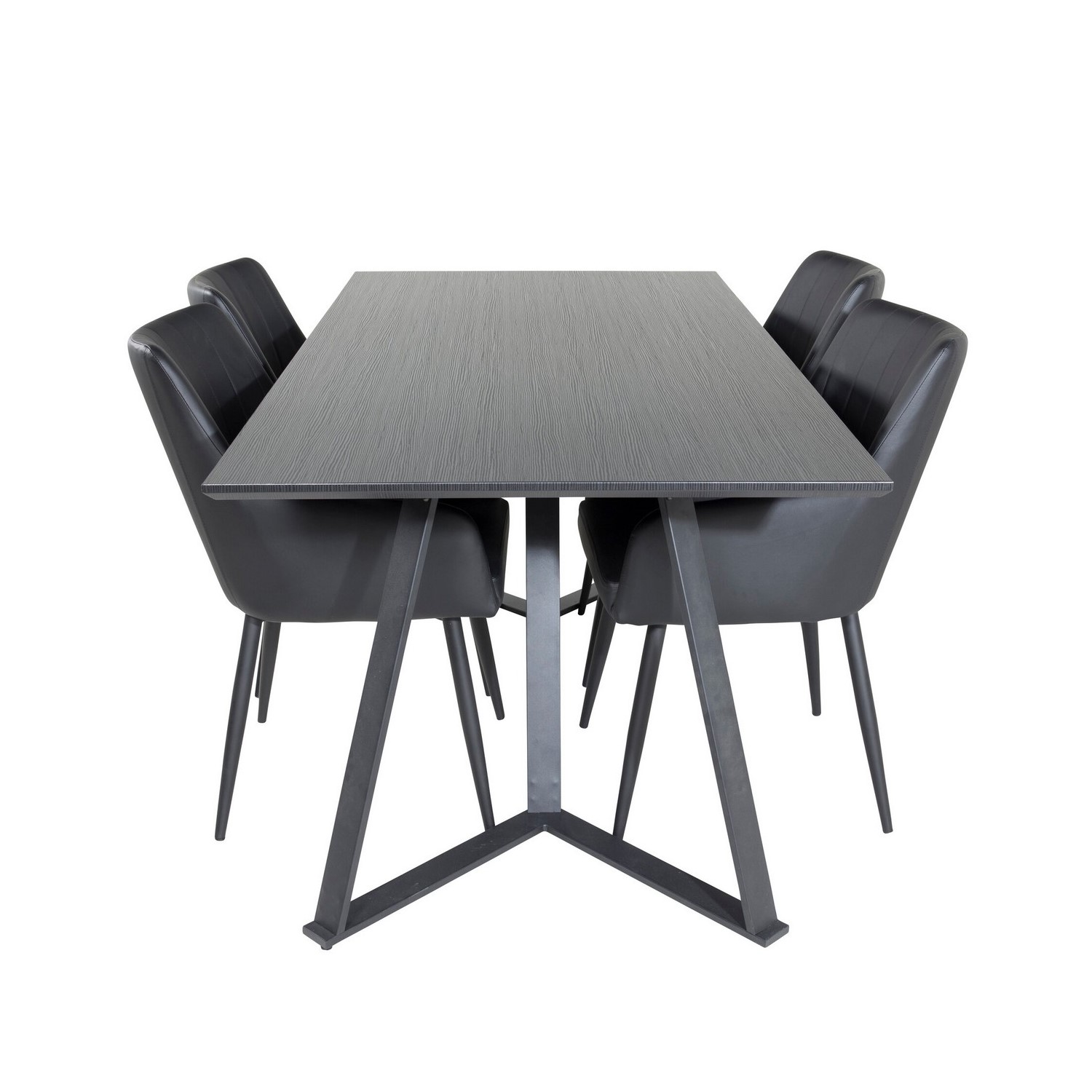 Marina Dining Table - Black top / Black Legs +Comfort - Dini Sort/Sort