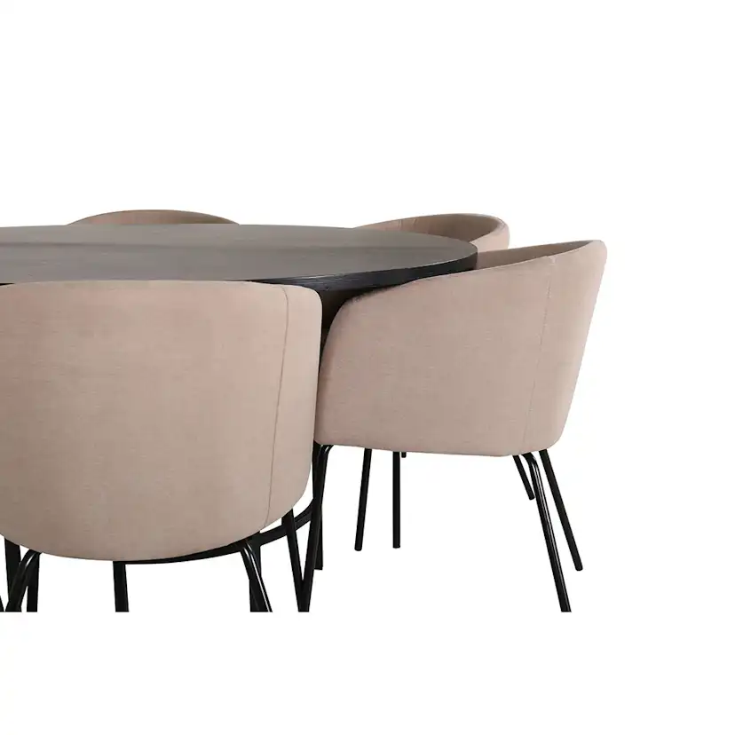 Spisegruppe furniture/fashion Copenhagen Ø140 cm med 6 Berit Stoler