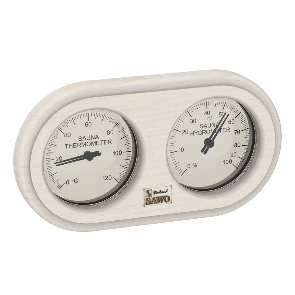 Badstue Termo-Hygrometer SAWO Avrundet