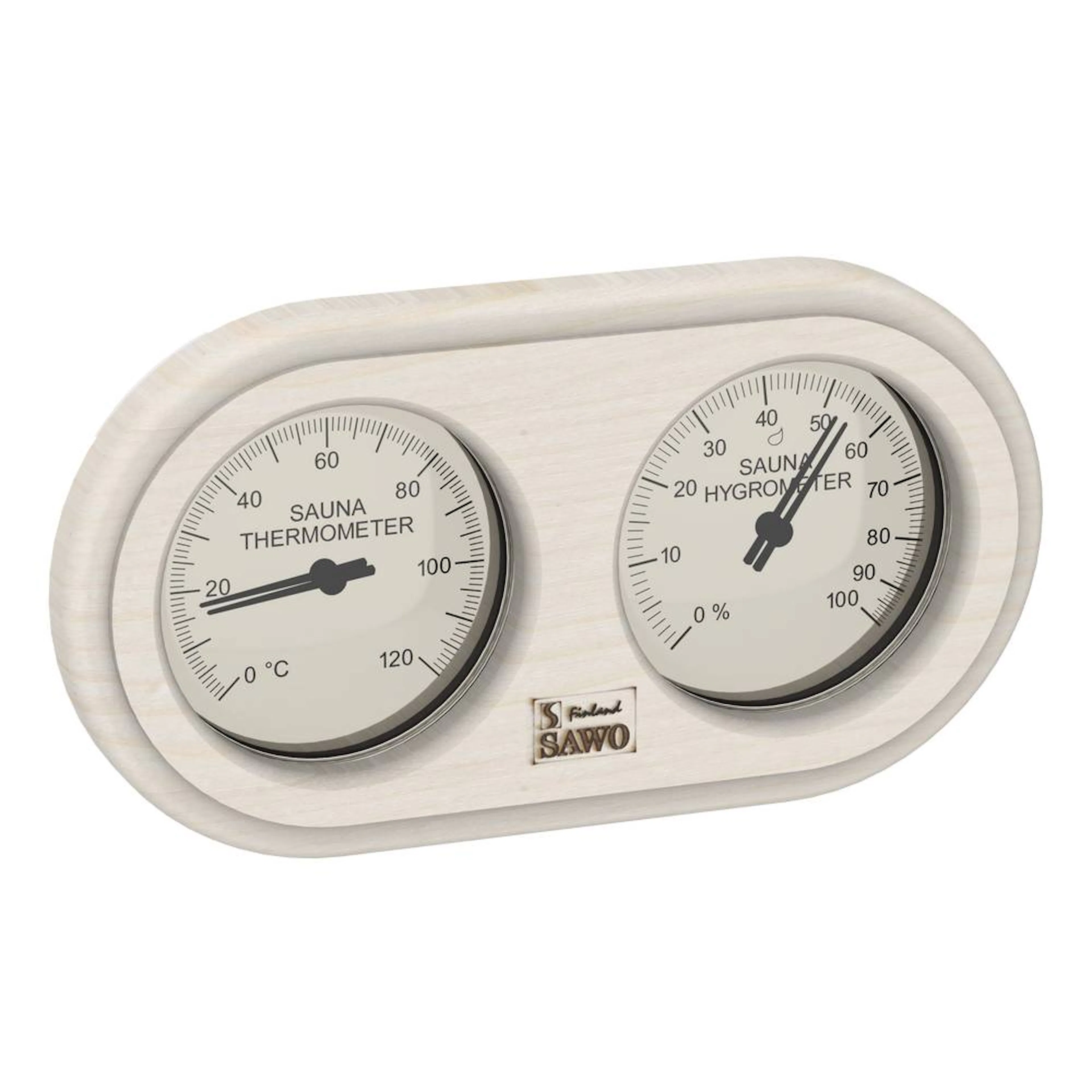 Badstue Termo-Hygrometer SAWO Avrundet