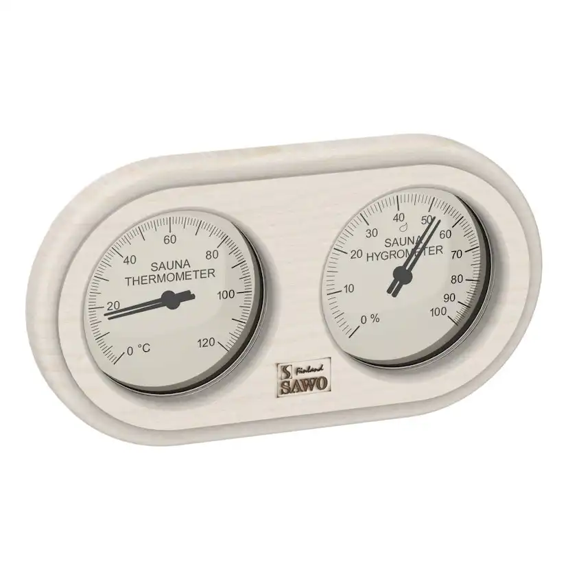Badstue Termo-Hygrometer SAWO Avrundet