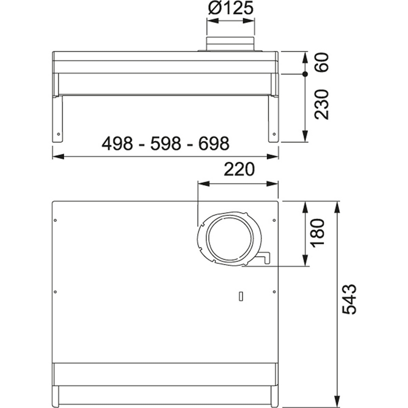 Kåpa 1222B-10 70 Vit Bredde: 698 mm