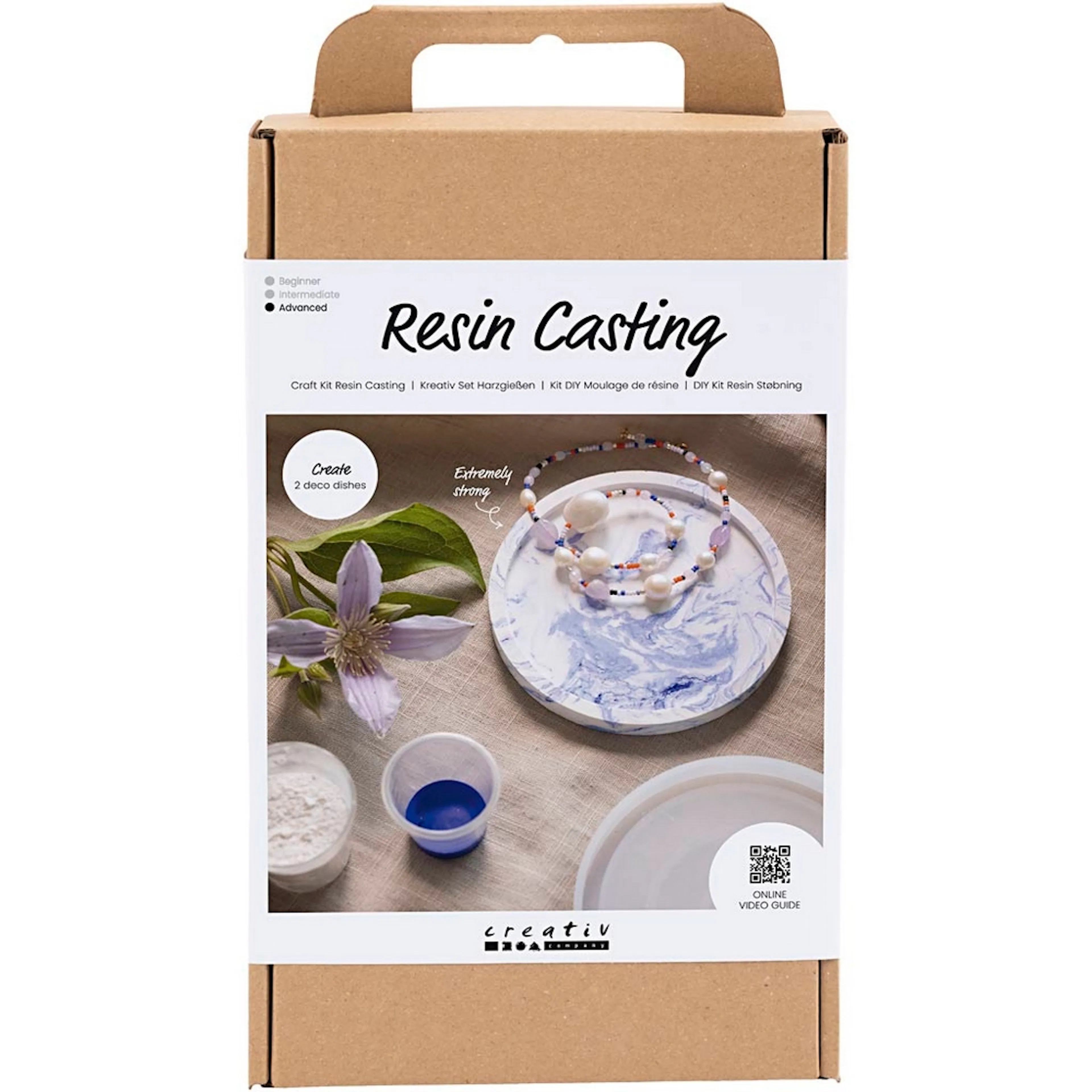 Hobbysett Creativ Company DIY Kit Resin Støping Rundt Brett med Marmorering