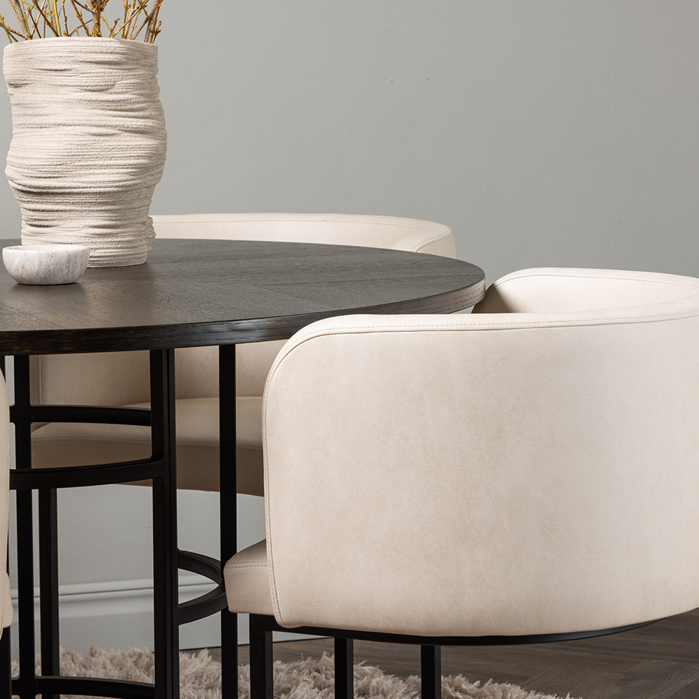 Spisegruppe Venture Home Copenhagen Ø 115 cm med 4 Simrishamn Stoler