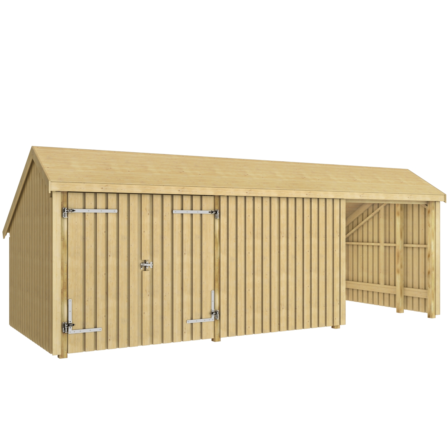 Multibod PLUS 3 Moduler Dobbeltdør Ubehandlet 15,5 m2