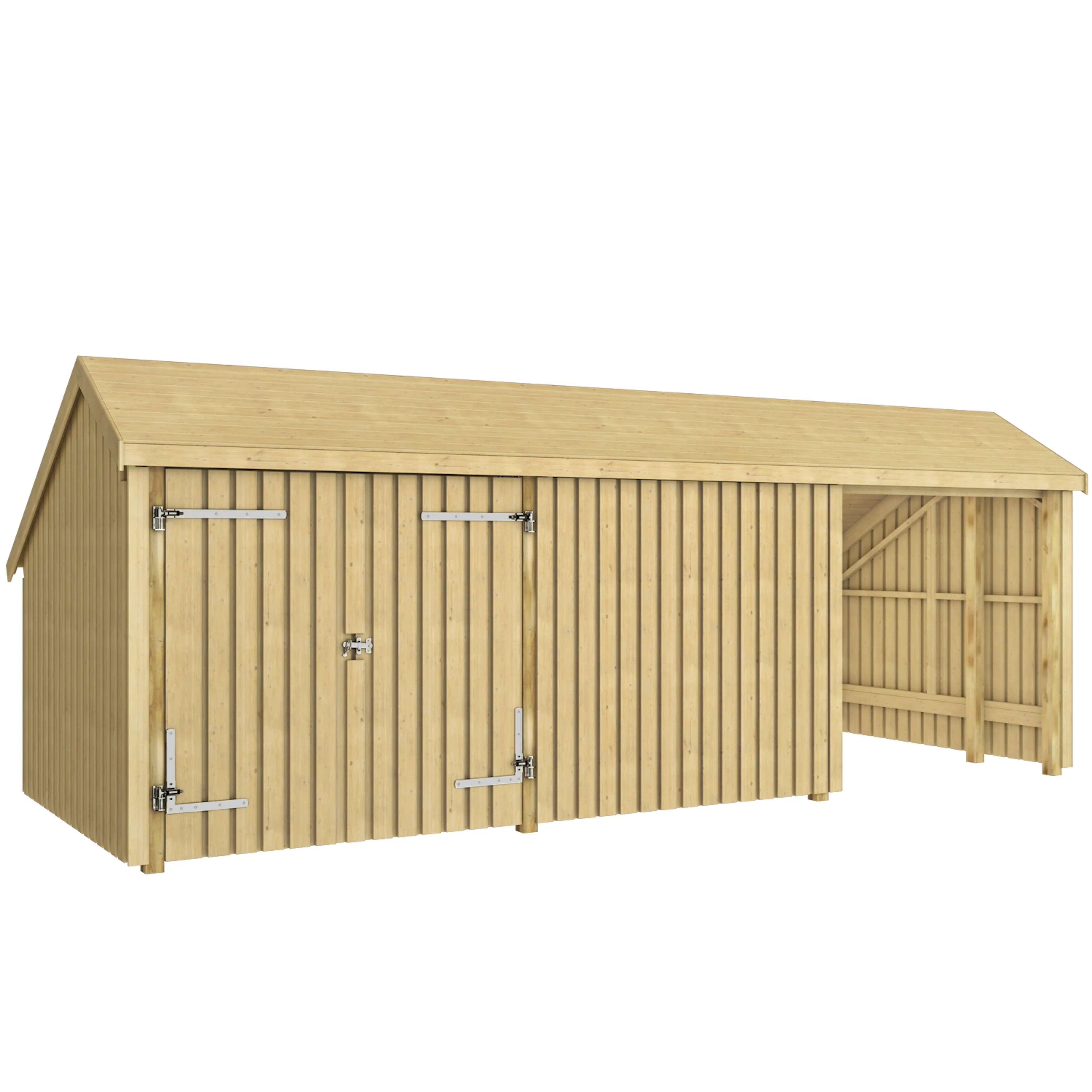 Multibod PLUS 3 Moduler Dobbeltdør Ubehandlet 15,5 m2