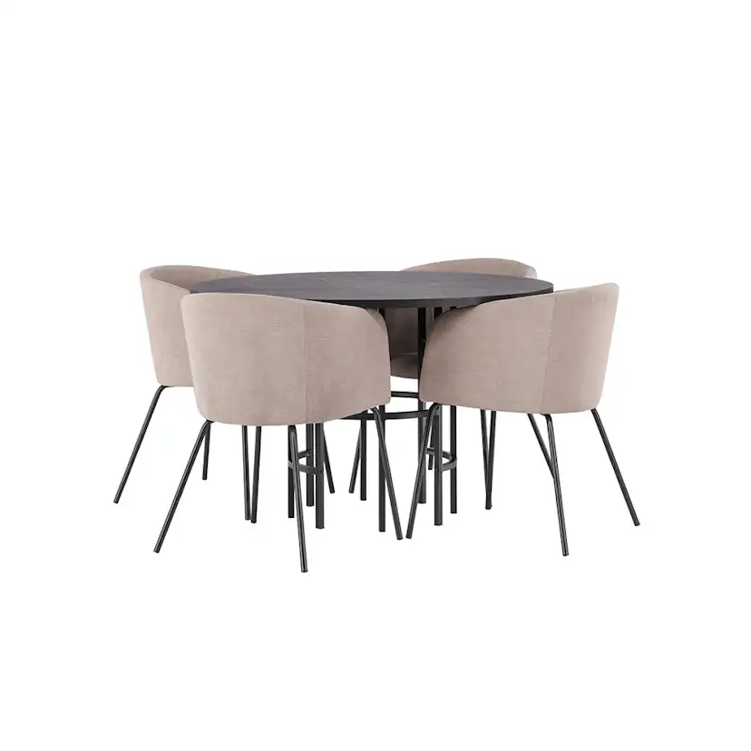 Spisegruppe Venture Home Copenhagen Ø 115 cm med 4 Berit Stoler