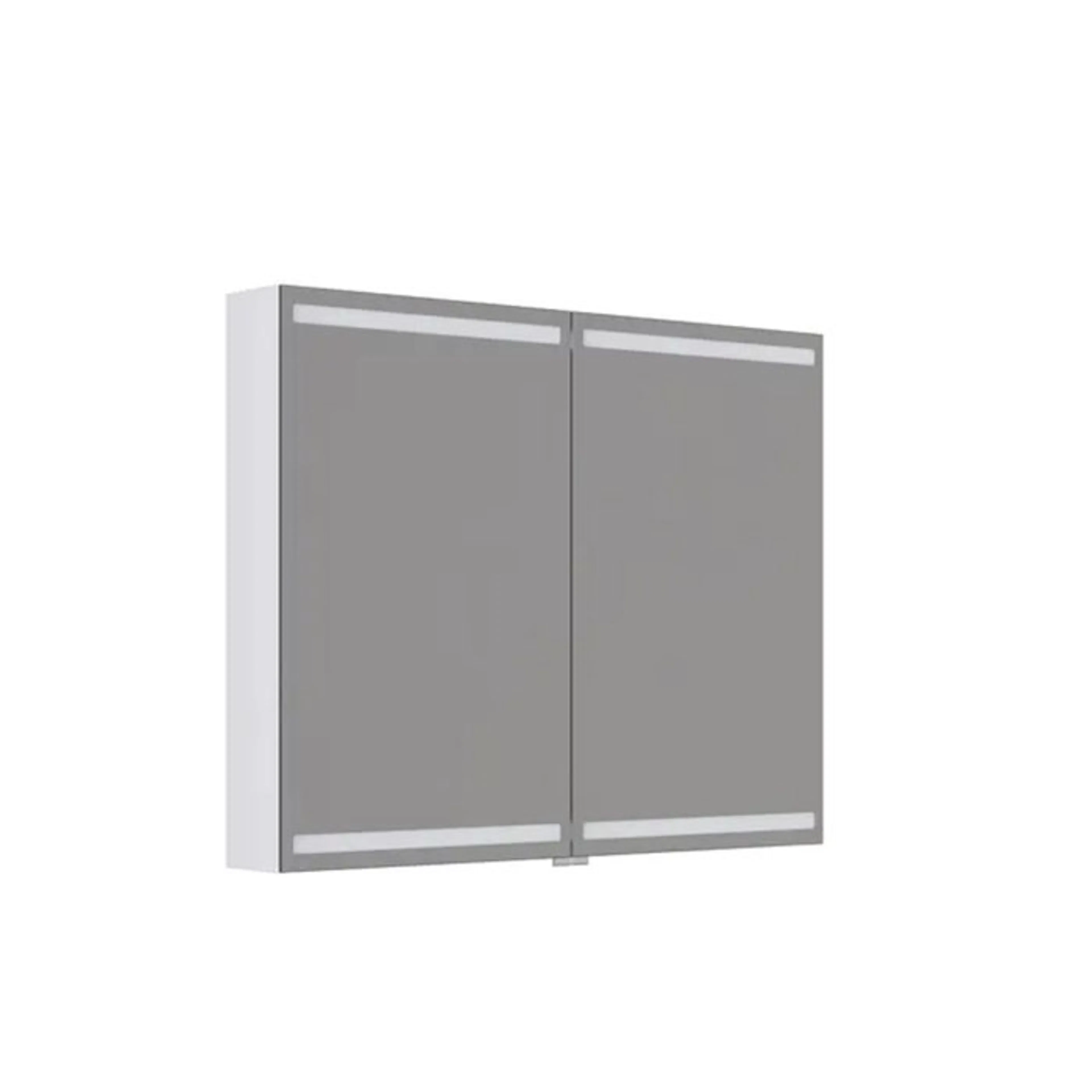 Spegelskåp Level 2 luckor 80x100 cm 1000x800 mm, Vit Matt Lack