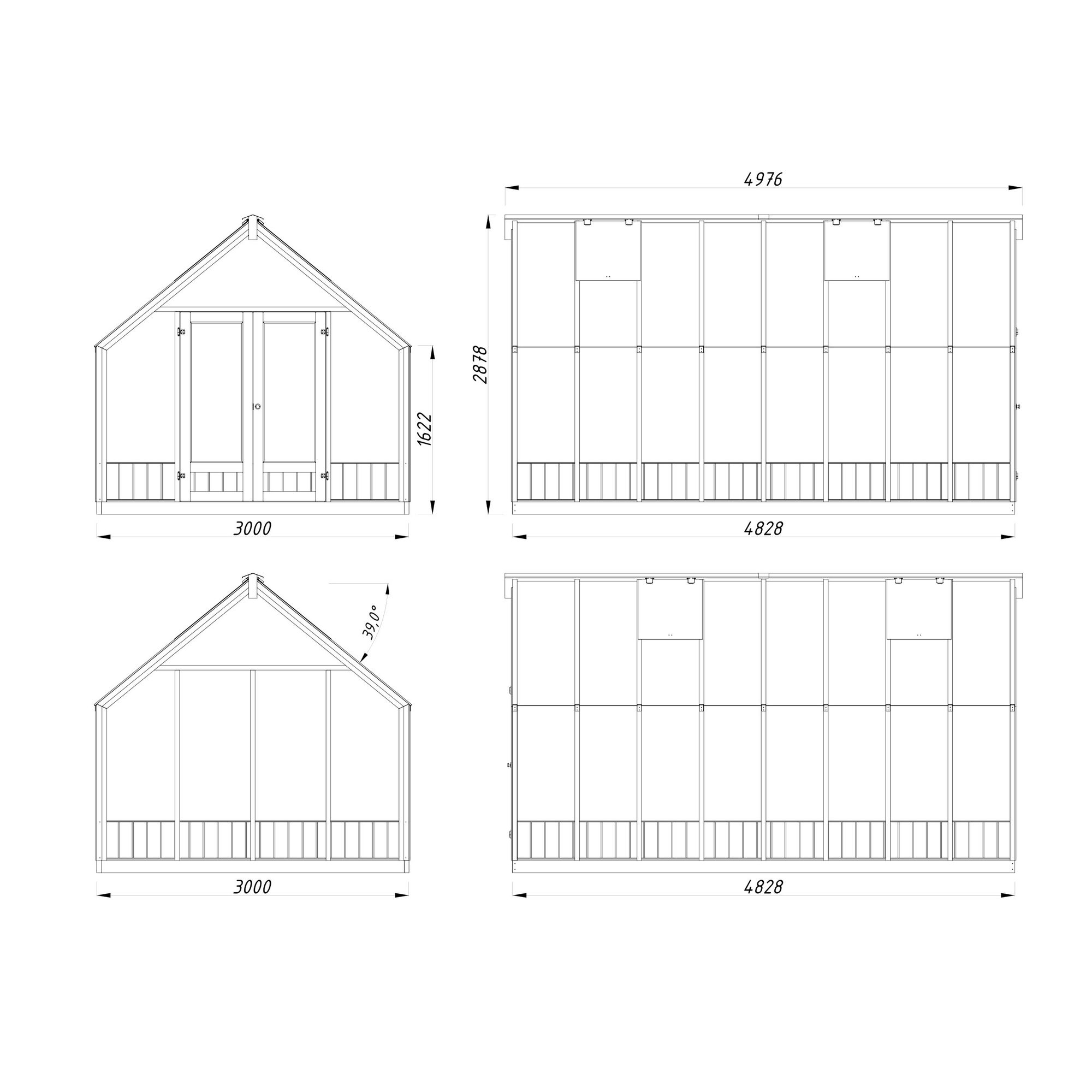 Drivhus Palmako Emilia 14,5 m2