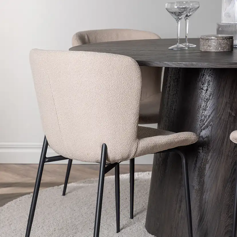 Spisegruppe Venture Home Lanzo Ø120 cm med 4 stk Modesto Stoler