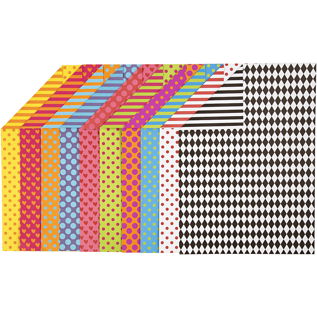 Mønstret Kartong Creativ Company Ass Farger A4 210x297 mm 1 Pk