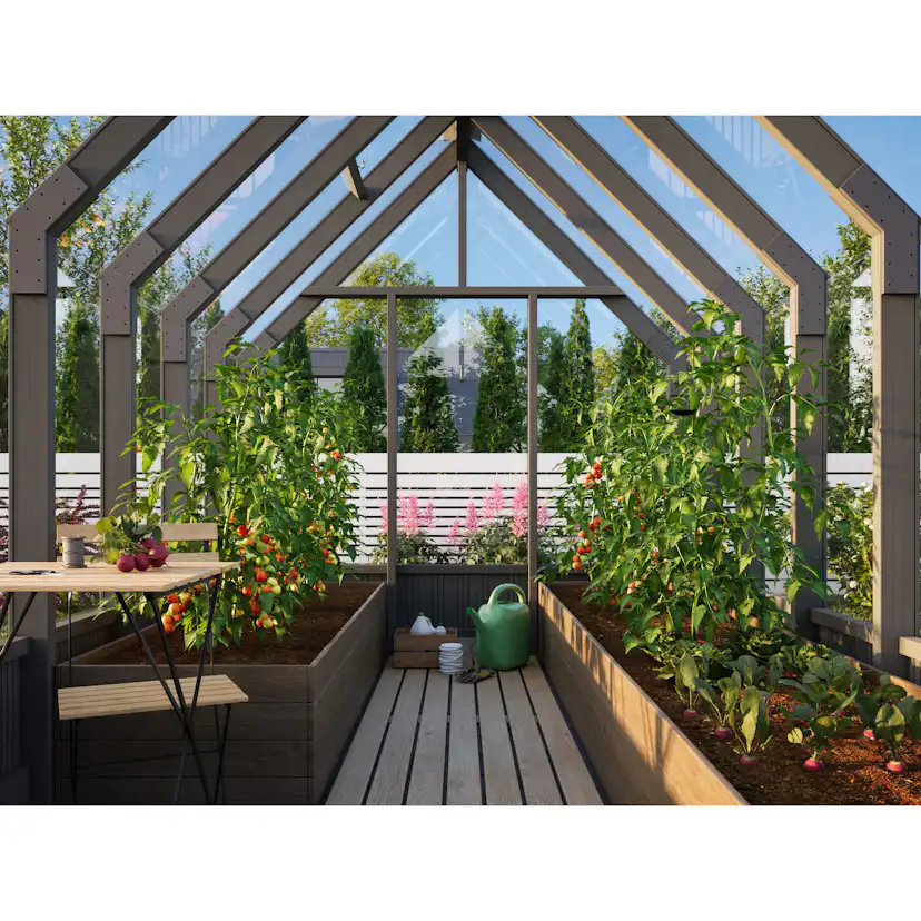 Drivhus Palmako Emilia 8,2 M2 Gråmalt