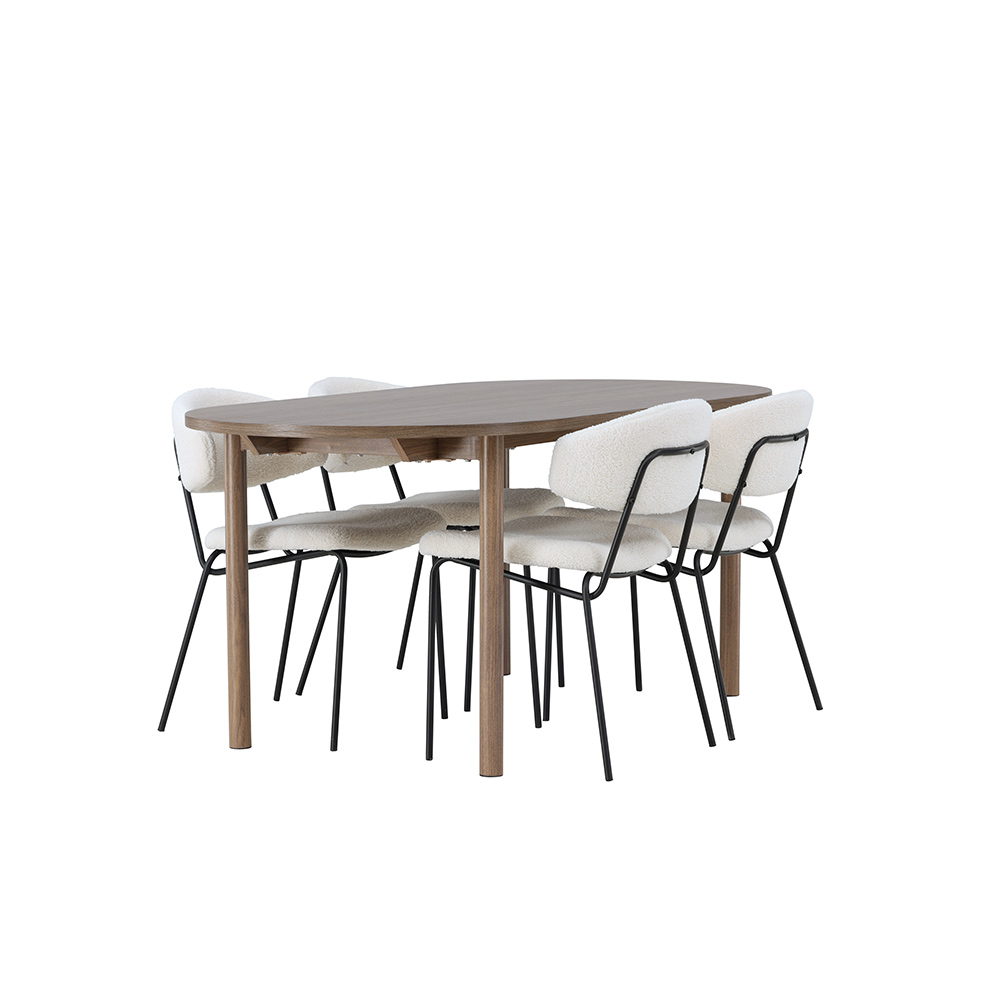 Spisegruppe Venture Home Andy med 4 Chico Stoler