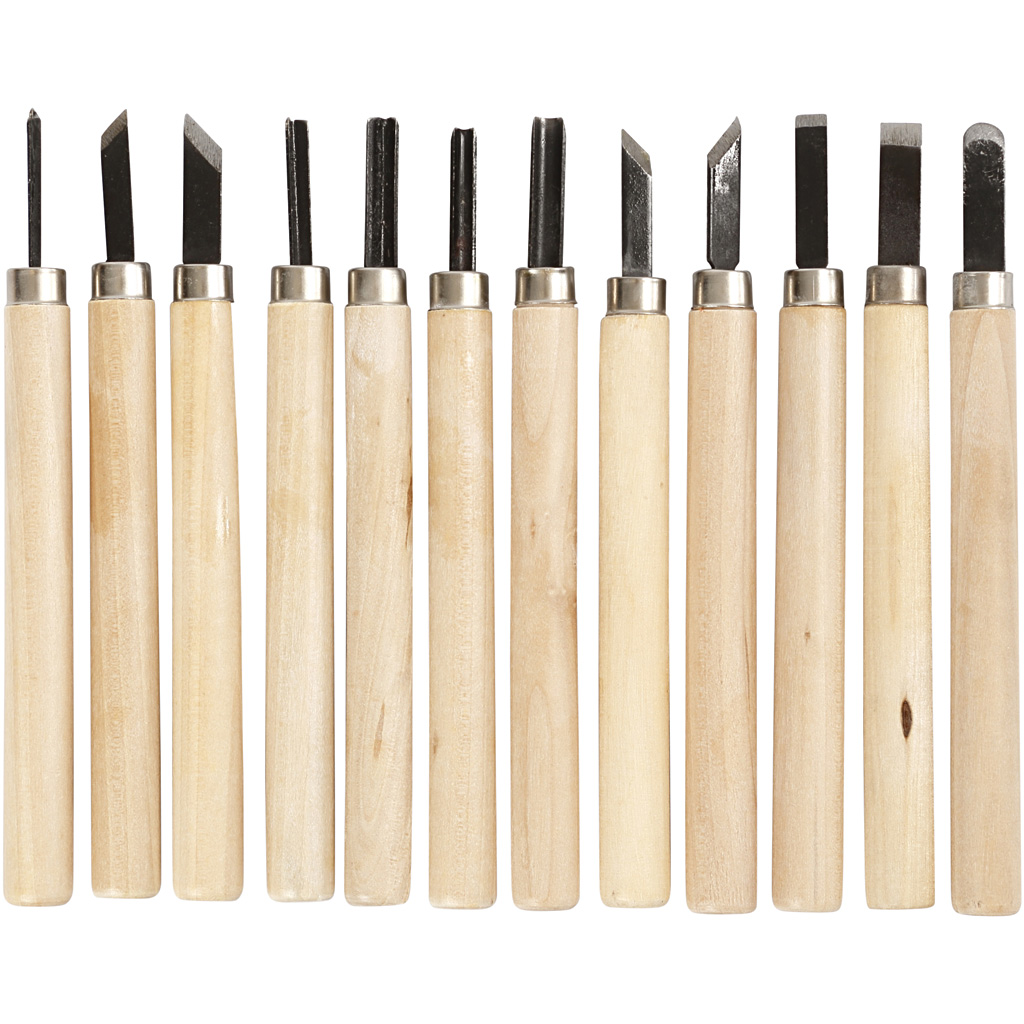 Utskjæringssett Creativ Company Wood 12 stk