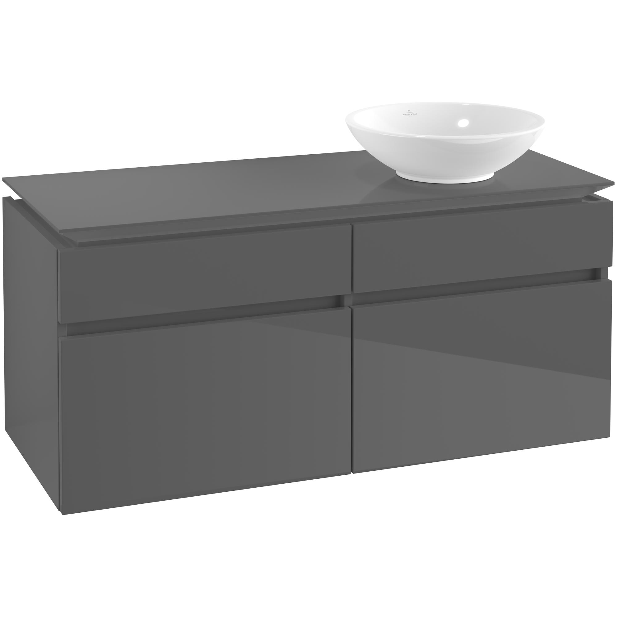 Tvättställsskåp Villeroy & Boch Legato 1200 med 4 Lådor för Ocentrerat Ytmonterat Tvättställ | badrum - badrumsmobler - tvattstallsskap-och-kommod | KakelKungen