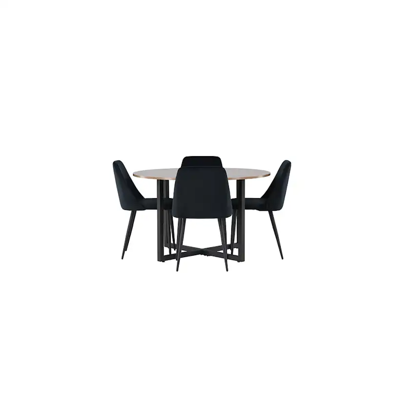 Spisegruppe Venture Home Durango Ø120 cm med 4 stk Night Stoler