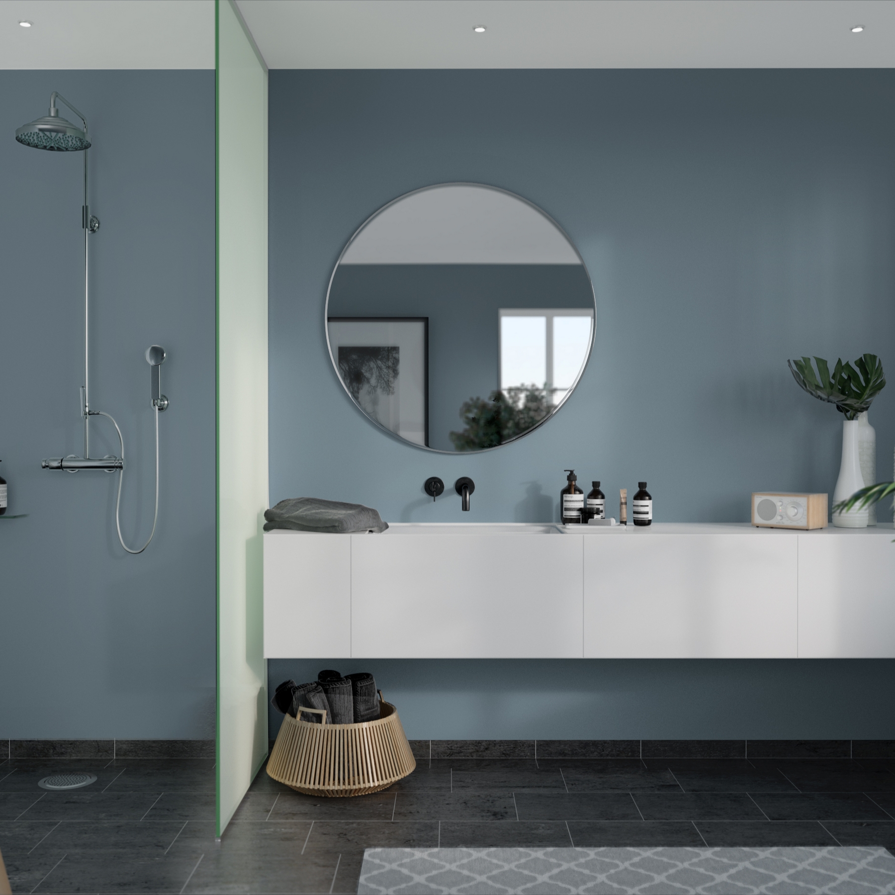 Baderomspanel Fibo 6274-00 Dusty Blue