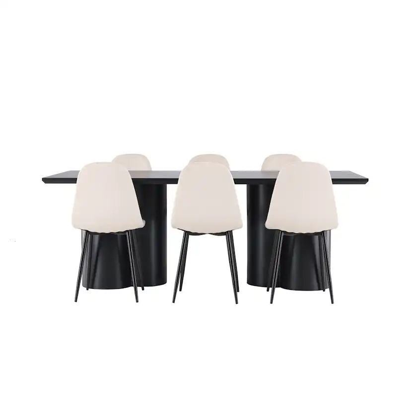 Spisegruppe Venture Home Olivia 210 med 6 stk Polar Stoler Fløyel