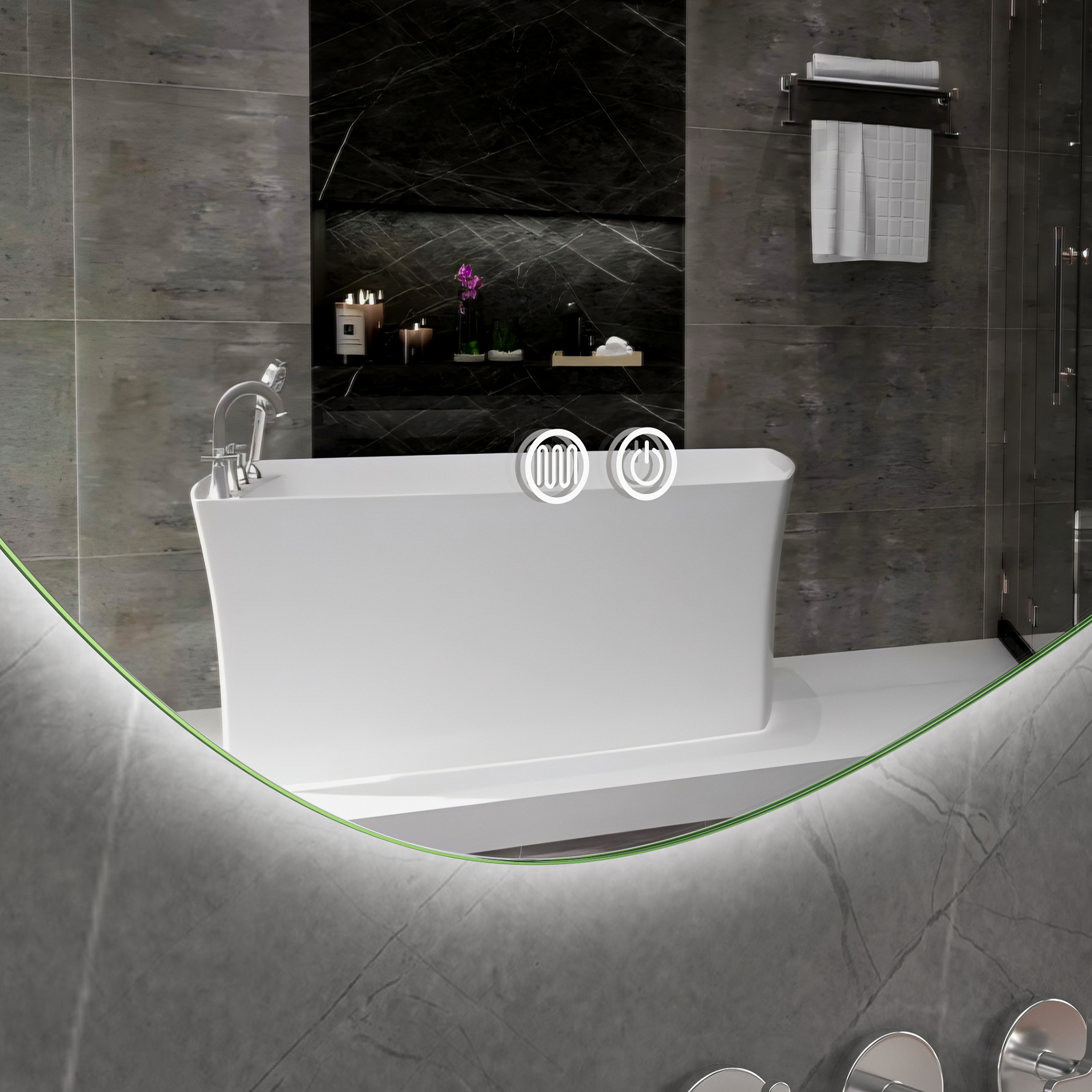 Baderomsspeil Lyfco med LED-belysning 90x60 cm