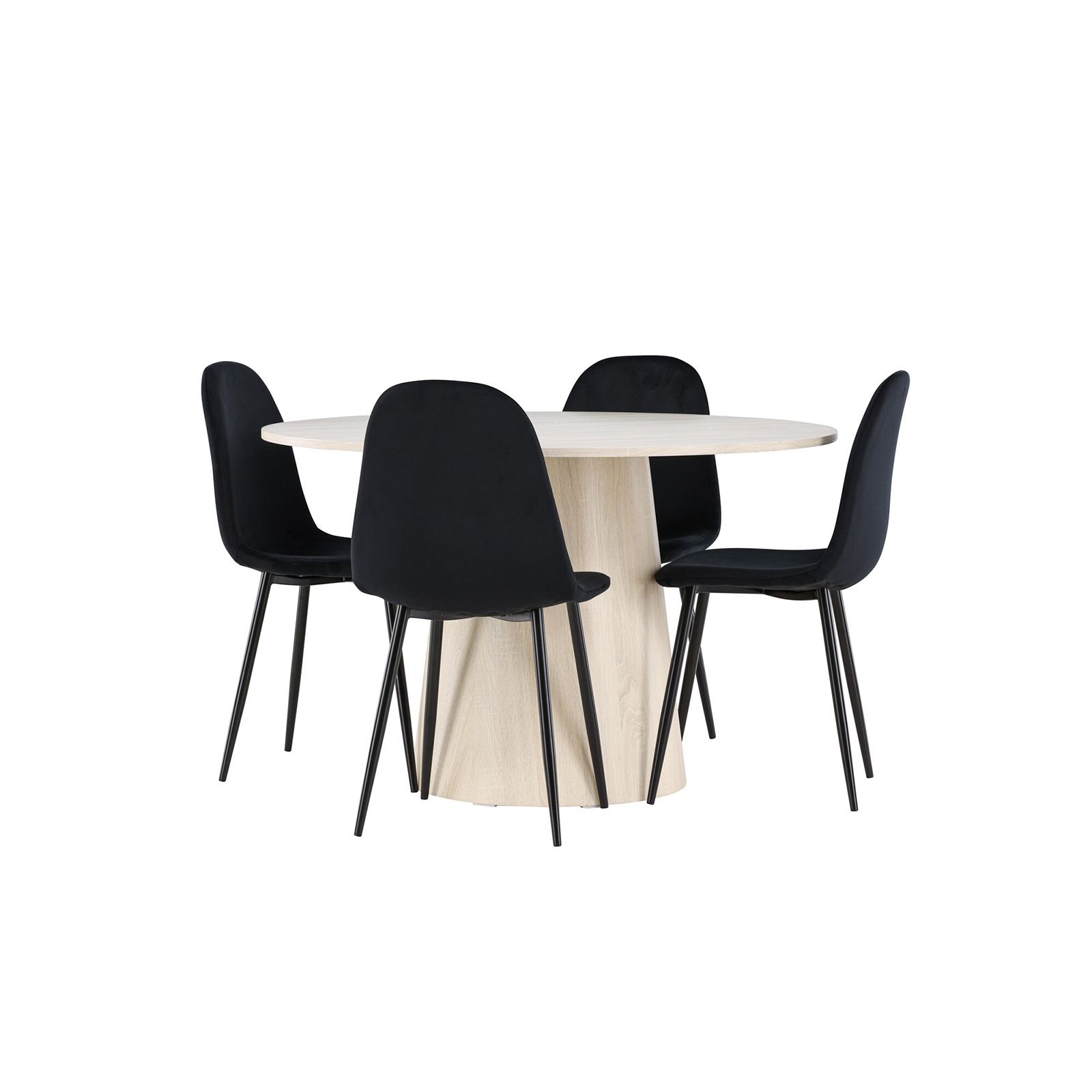 Spisegruppe Venture Home Lanzo Ø120 med 4 stk Polar Stoler Fløyel