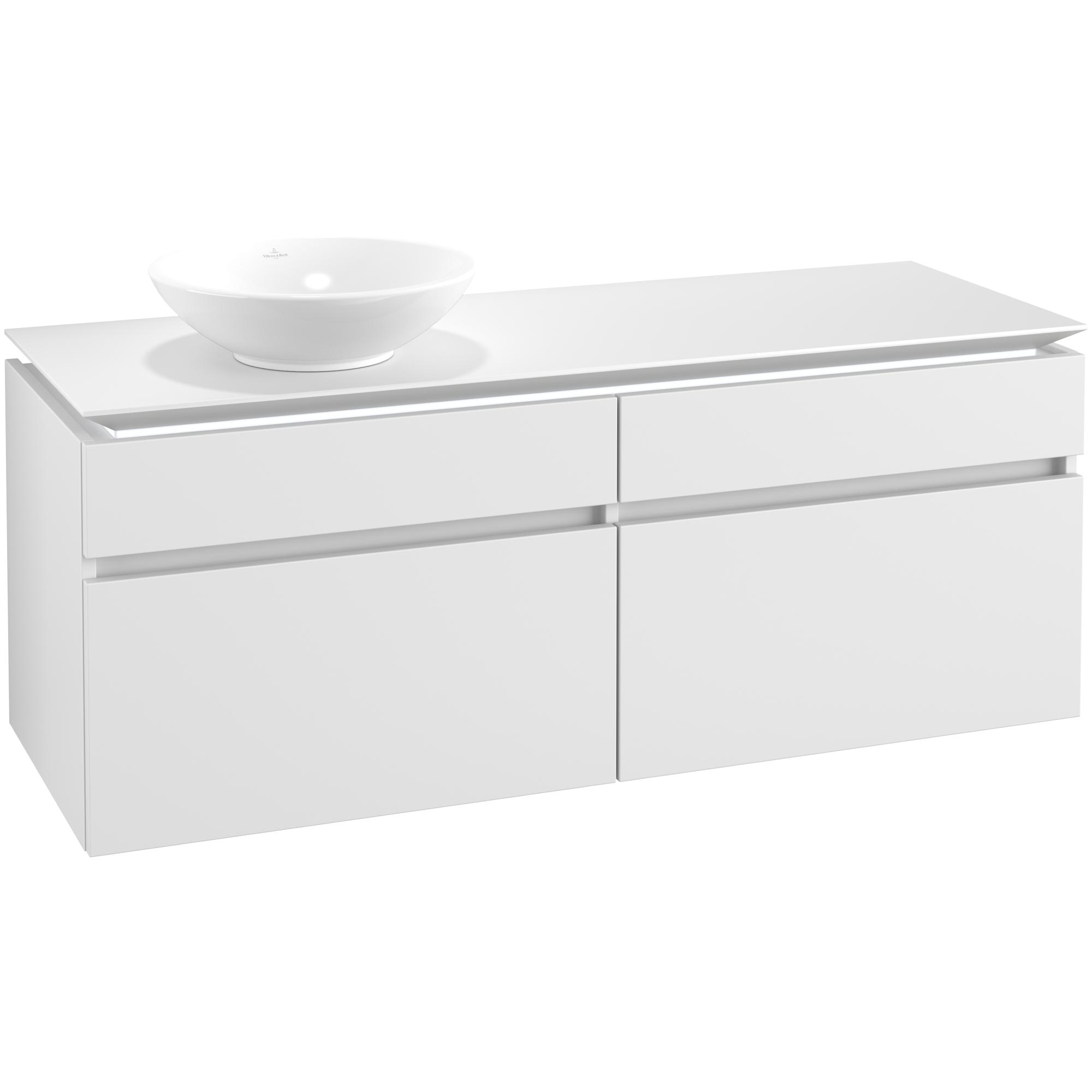 Tvättställsskåp Villeroy & Boch Legato 1400 med 4 Lådor för Ocentrerat Ytmonterat Tvättställ | badrum - badrumsmobler - tvattstallsskap-och-kommod | KakelKungen