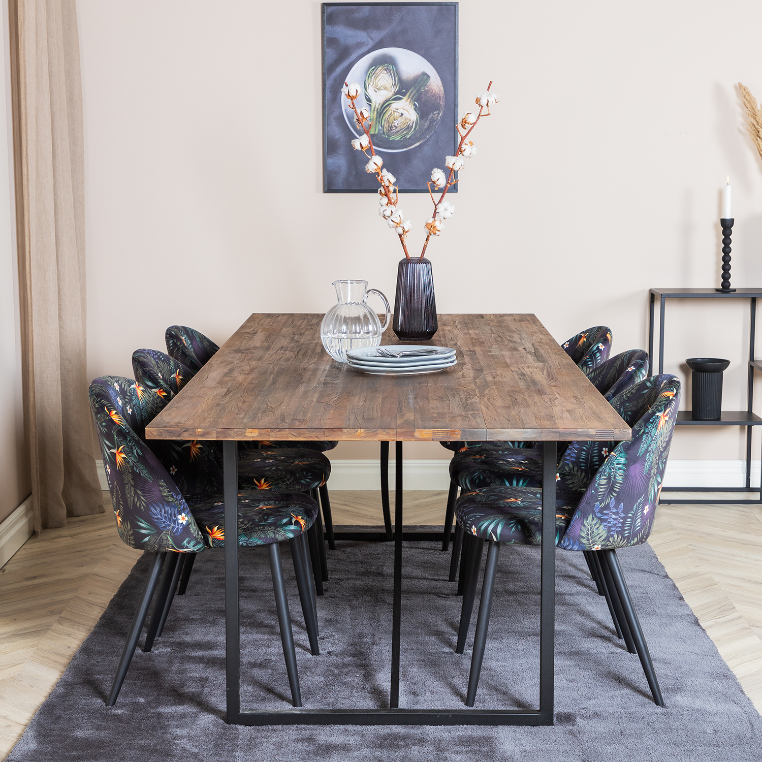 Spisegruppe Venture Home Peo med 6 Valentina Stoler