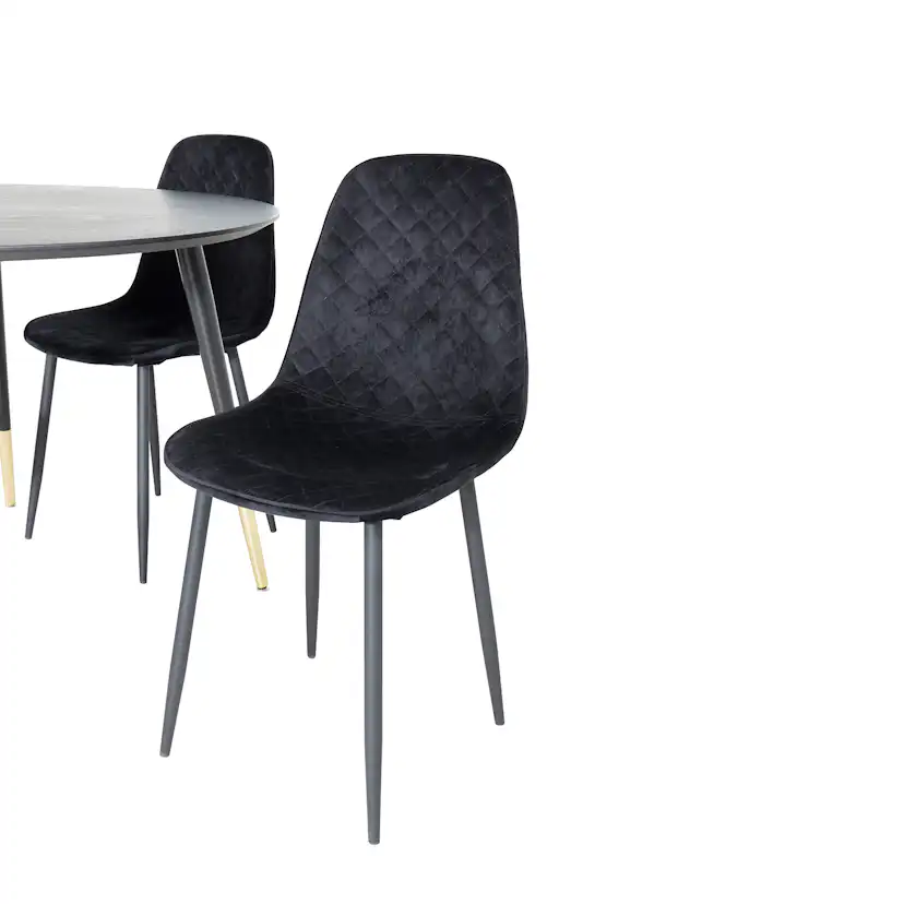Spisegruppe Venture Home Dipp Ø115 cm med 4 Polar Stoler