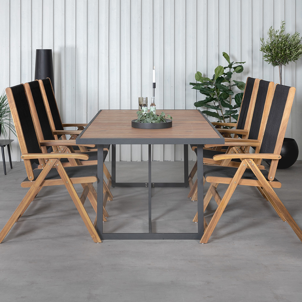 Spisegruppe Venture Home King med 6 Lumi Sammenleggbara Spisestoler