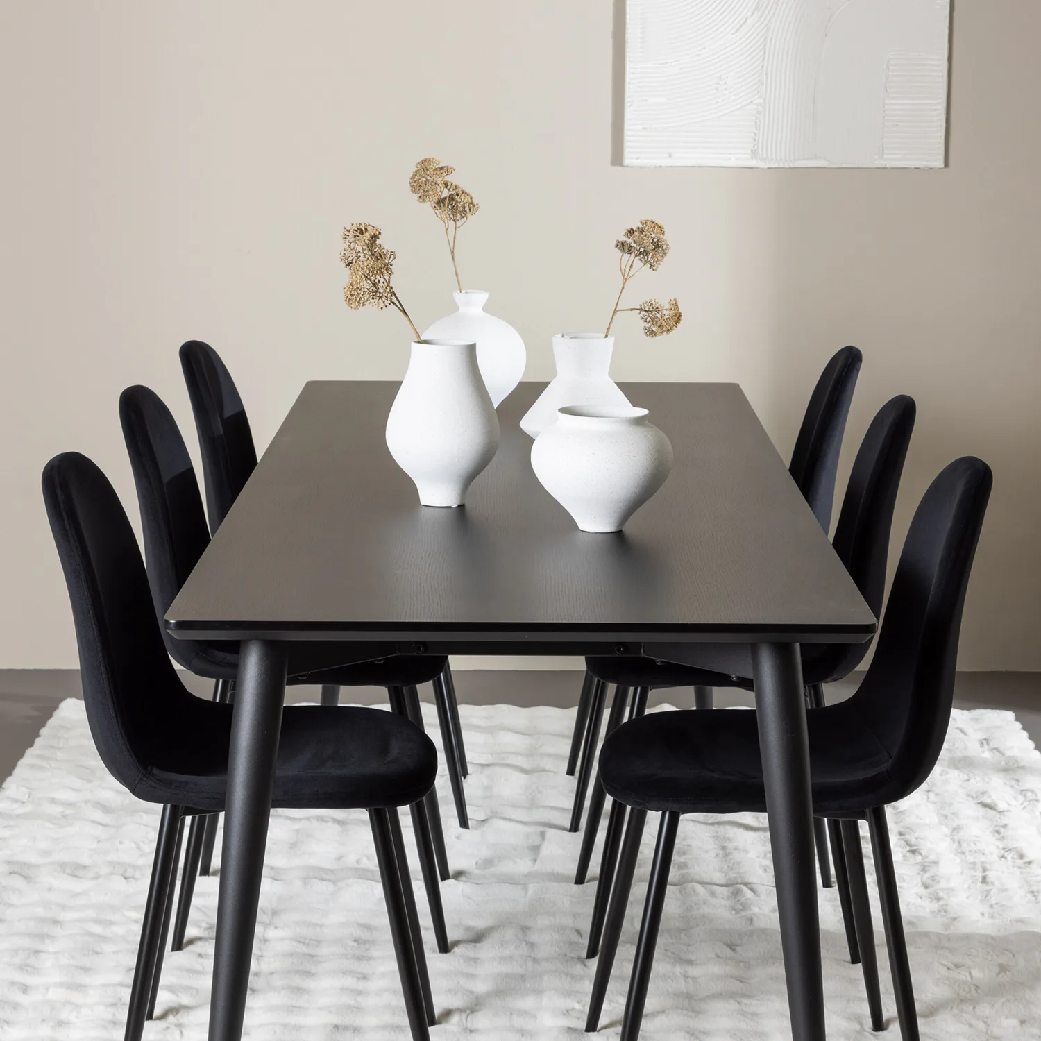 Spisegruppe Venture Home Ellis 230 med 6 stk Polar Stoler Fløyel