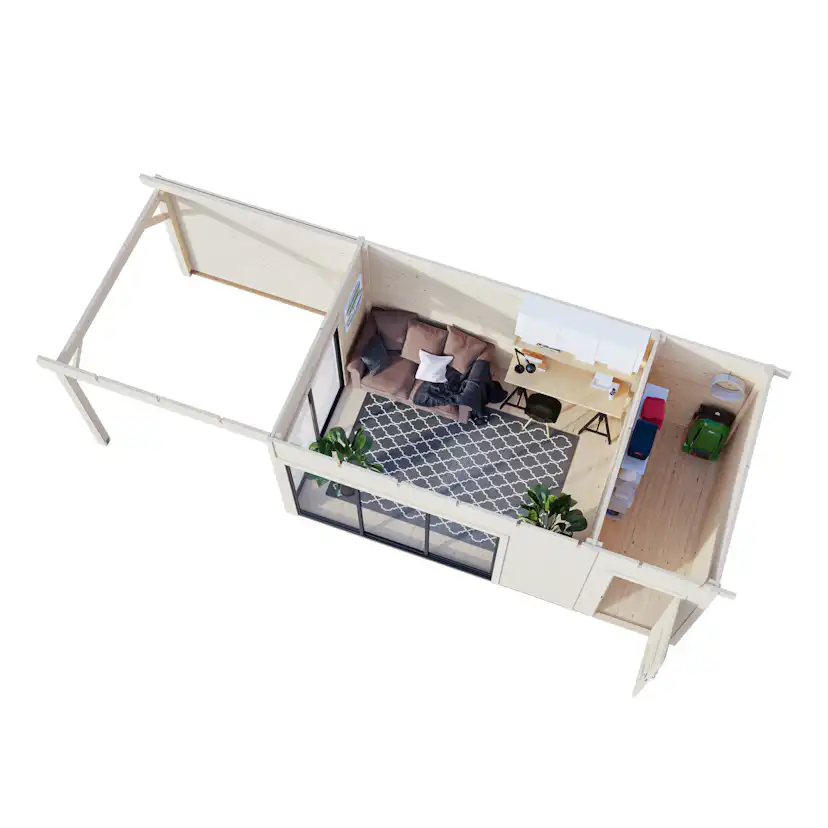 Hagestue Palmako Andrea 24,2 m² Slide (inv. 15,2+7,9 m²)