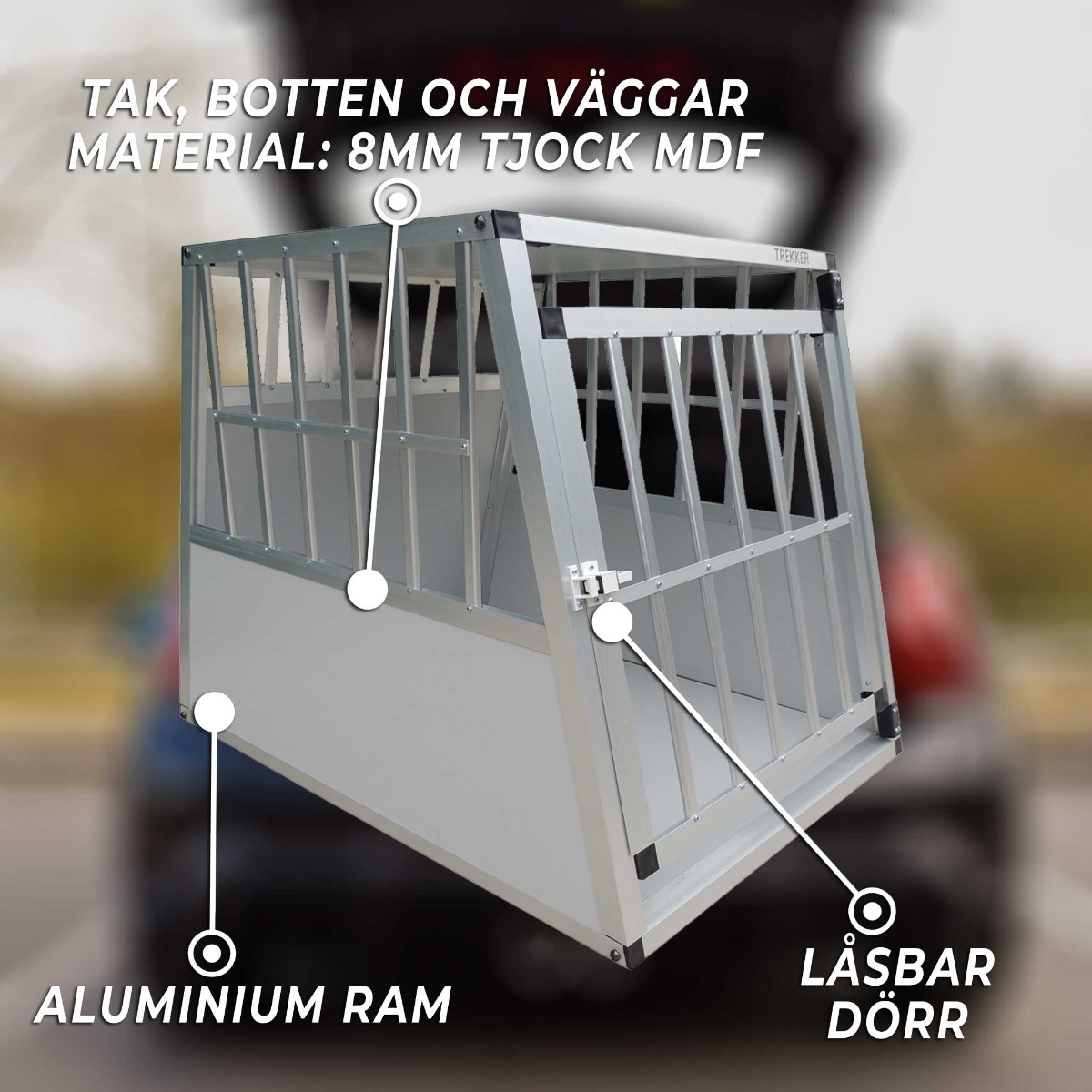 Hundebur Trekker M 65x90x69,5 cm