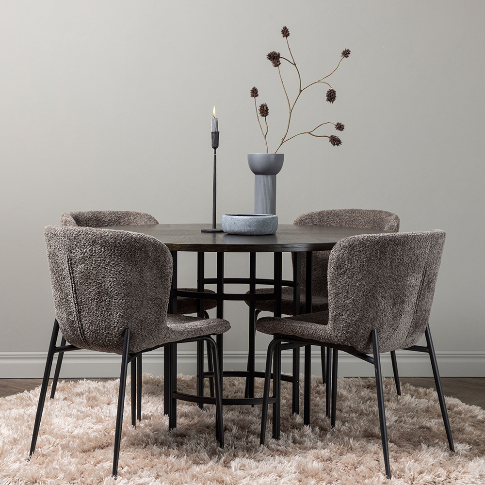Spisegruppe Venture Home Copenhagen Ø 115 cm med 4 Modesto Stoler