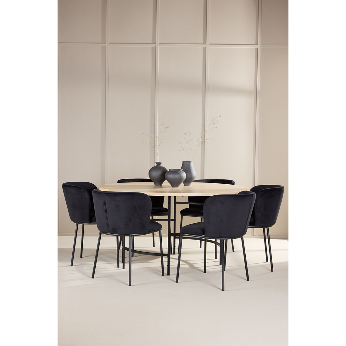 Spisegruppe Venture Home Copenhagen Ø140 cm med 6st Edina Spisestoler