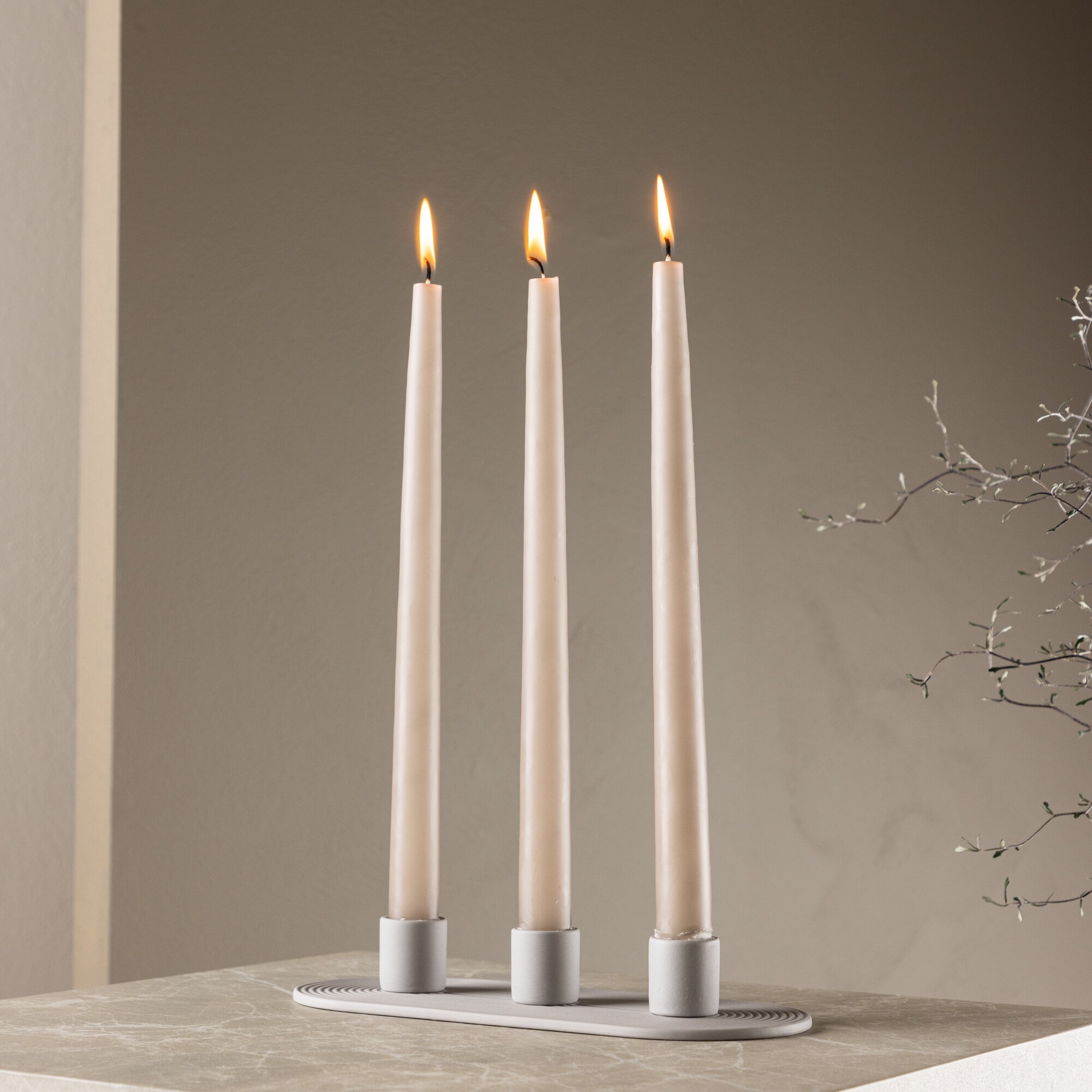Dian Candlestick - Grey - W24*H4cm Grå