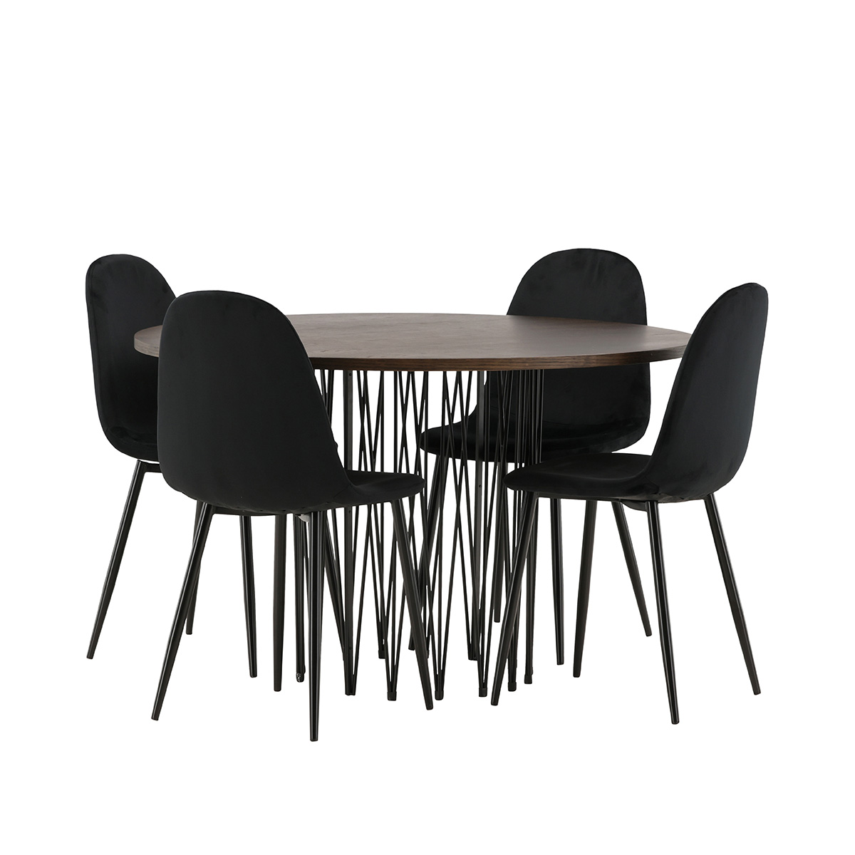 Spisegruppe Venture Home Stone med 4 Polar Stoler Fløyel