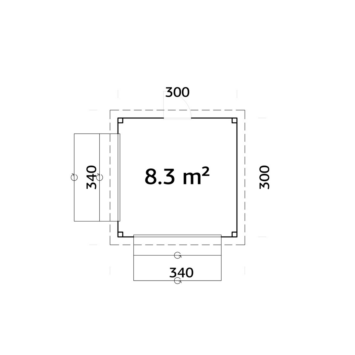 Kiosk Palmako Lenna 8,3 m2 Set 305